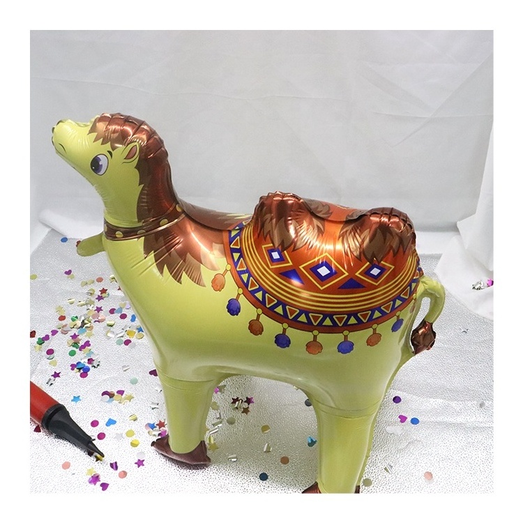 MTF Wholesale Cartoon Yellow Camel 4D Aluminum Foil Inflatable Kids Toys Animal Party Decoration Balloon Printed