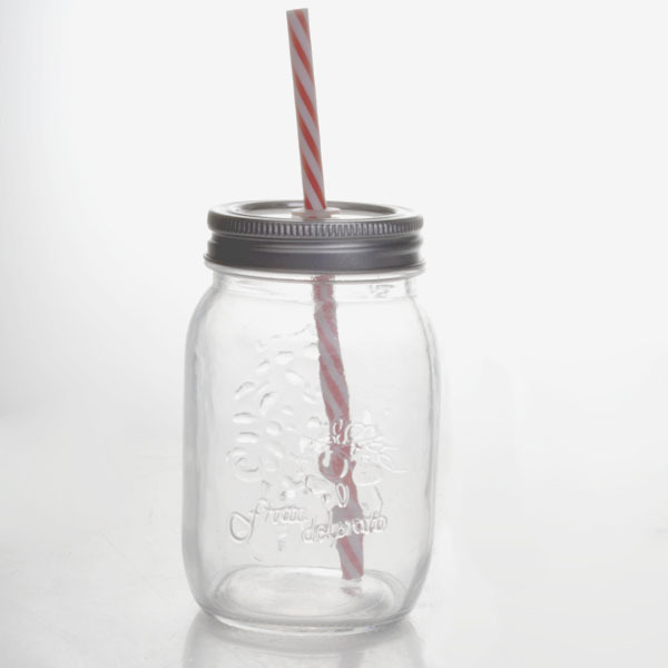 6 colors 16oz painted color glass mason jar with handle ,lid and straw