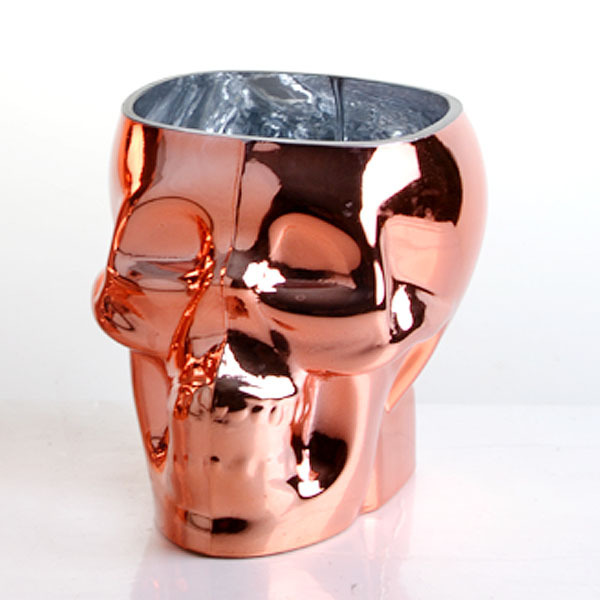 Christmas gift Cooper Skull Decorative Votive Tealight Glass Candle Holder