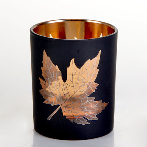 Wholesale Maple leaf High quality votive candle holders glass