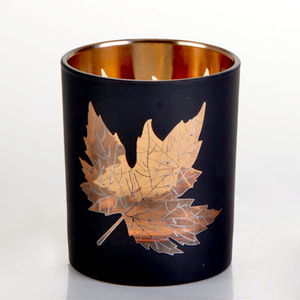 Wholesale Maple leaf High quality votive candle holders glass