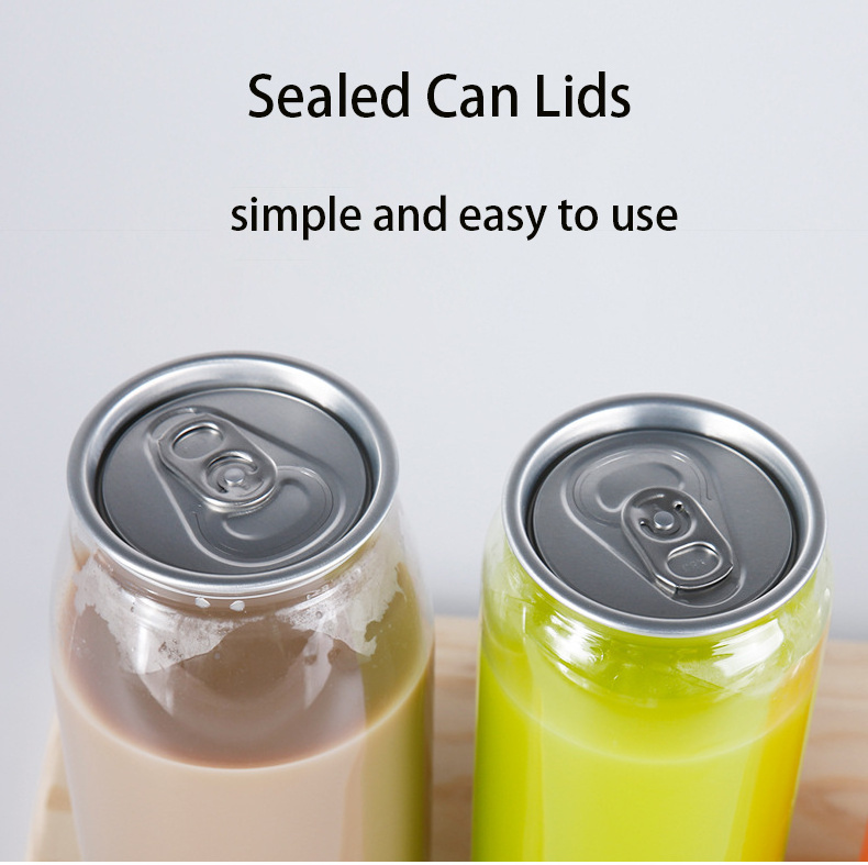 Milk Tea Drinks 650 Can Clear Plastic Soda Bottles with Aluminum Caps Custom PET Cans