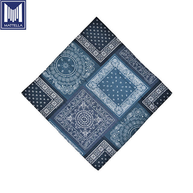 indigo dyeing printing pattern 100% cotton vintage selvedge motorcycle denim men bandanas kerchief scarf