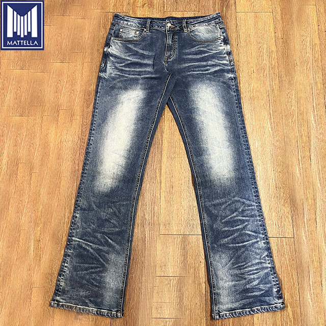 in stock heavy stone washed wax skinny 3% spandex stretch lady flare denim jeans for men women