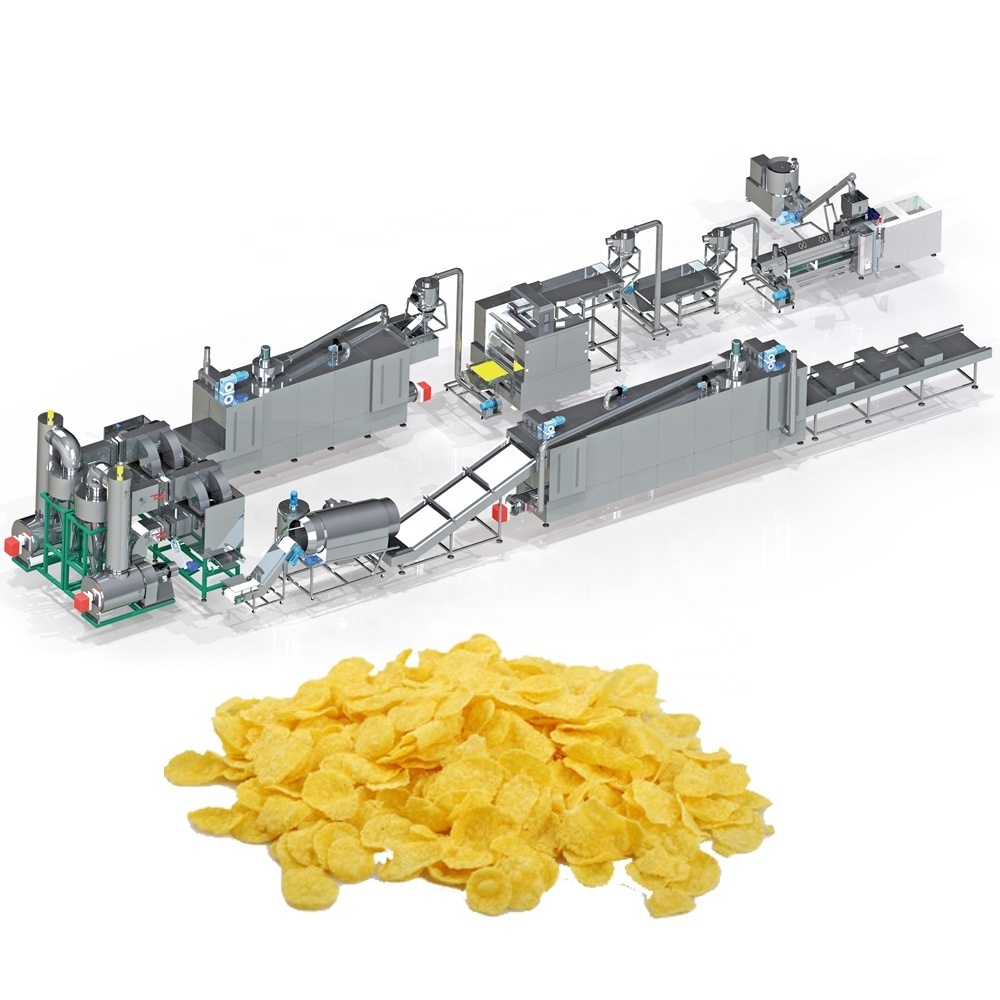 Breakfast Cereals Corn Flakes Making Machine Extruder Stainless Steel Corn Flake Making Machine