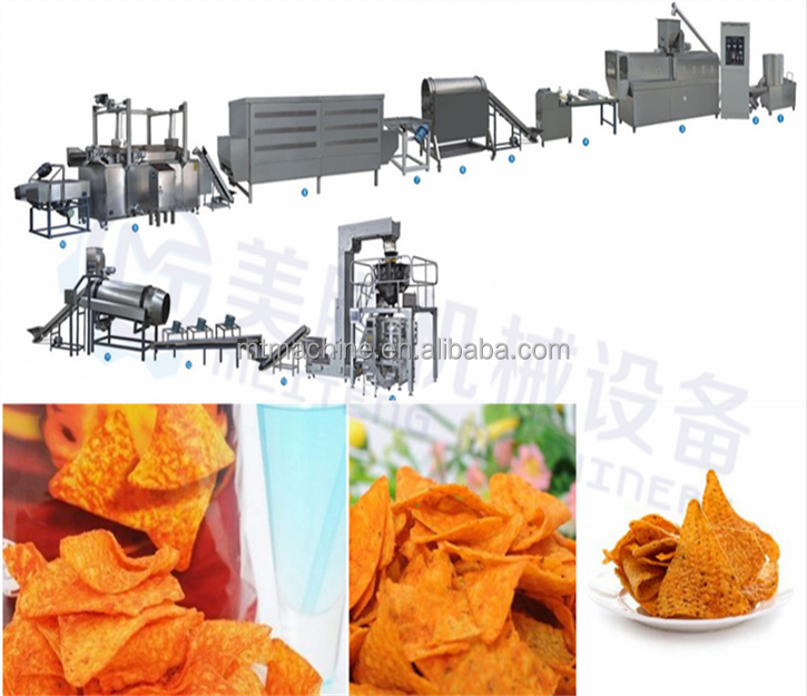 Dorito chips making equipment Tortilla corn chips processing line chips extruding machinery