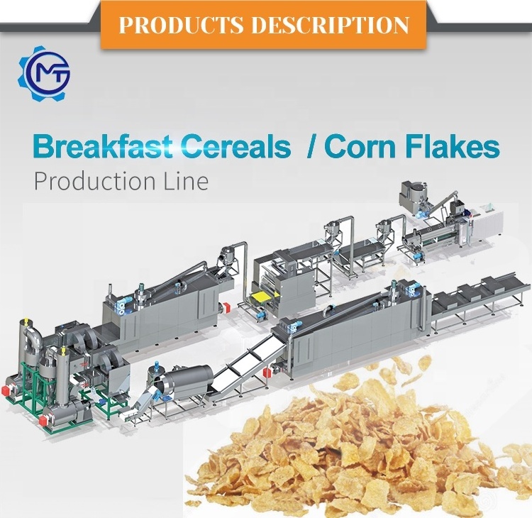 Breakfast Cereals Corn Flakes Making Machine Extruder Stainless Steel Corn Flake Making Machine