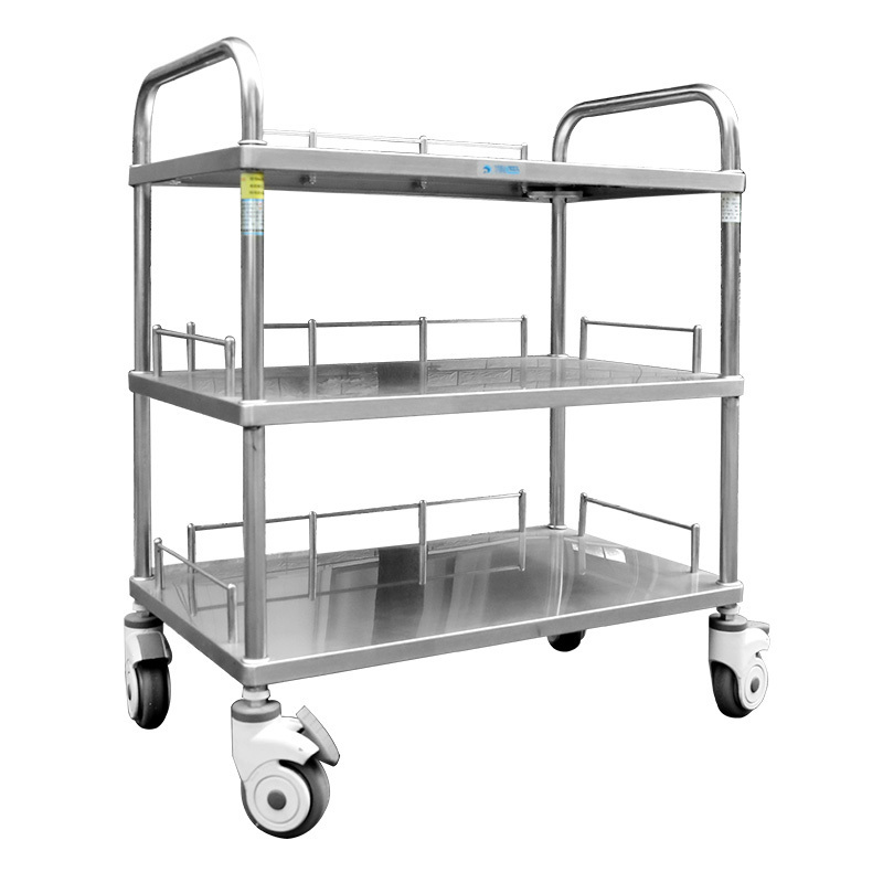 Factory Price Stainless Steel Medical equipment emergency Trolley Cart With Castors