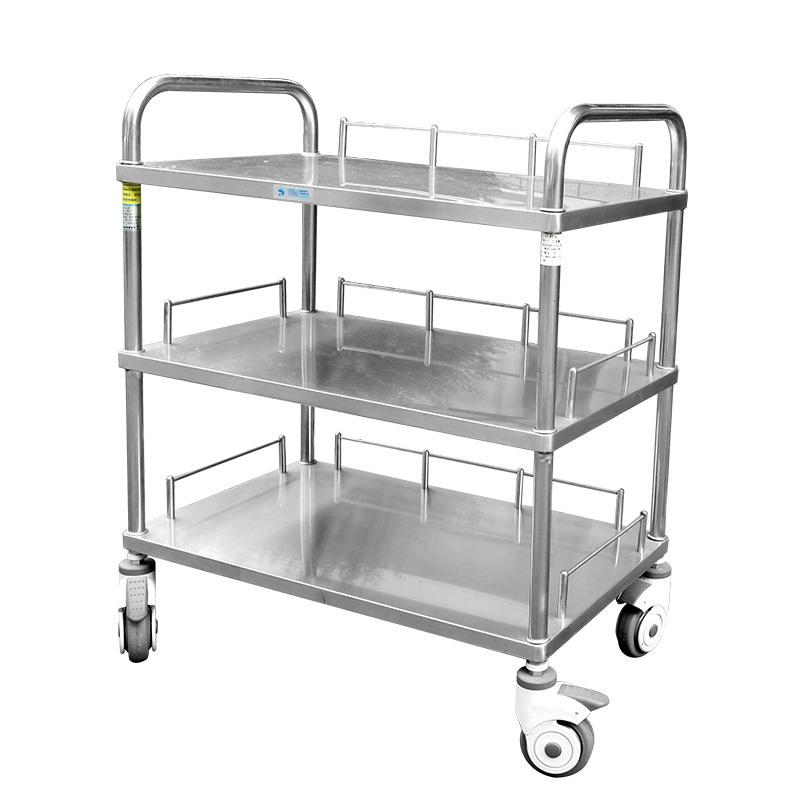 Factory Price Stainless Steel Medical equipment emergency Trolley Cart With Castors