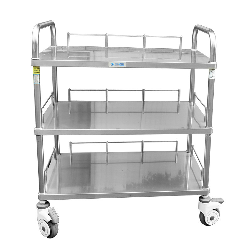 Factory Price Stainless Steel Medical equipment emergency Trolley Cart With Castors