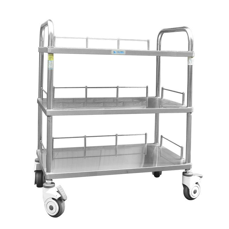 Factory Price Stainless Steel Medical equipment emergency Trolley Cart With Castors