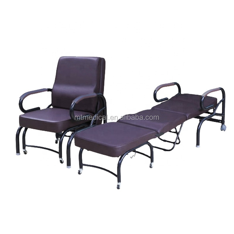 MT Accompany Patient Folding Recliner Attend Reclining Sleeping Hospital Chair Bed