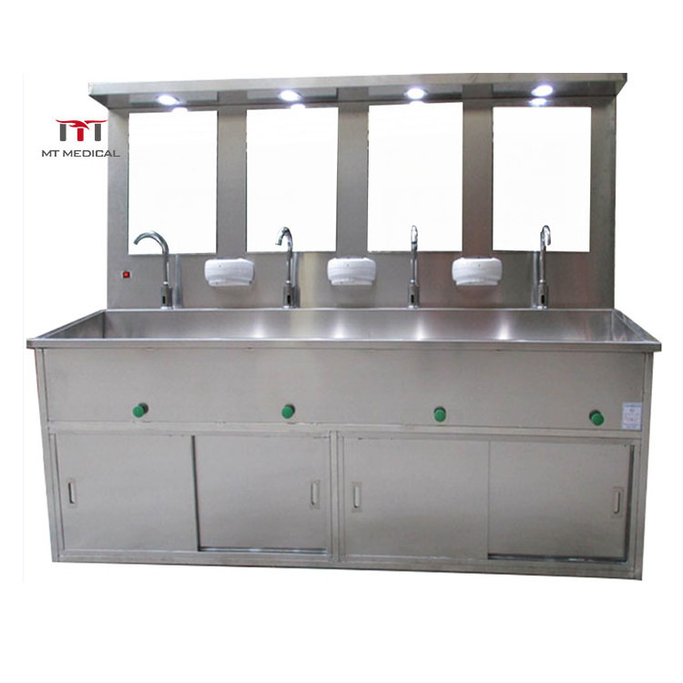 MT Medical 304 Stainless Steel Medical No touch Hand Wash Sink Hospital Foot Control  wash sink