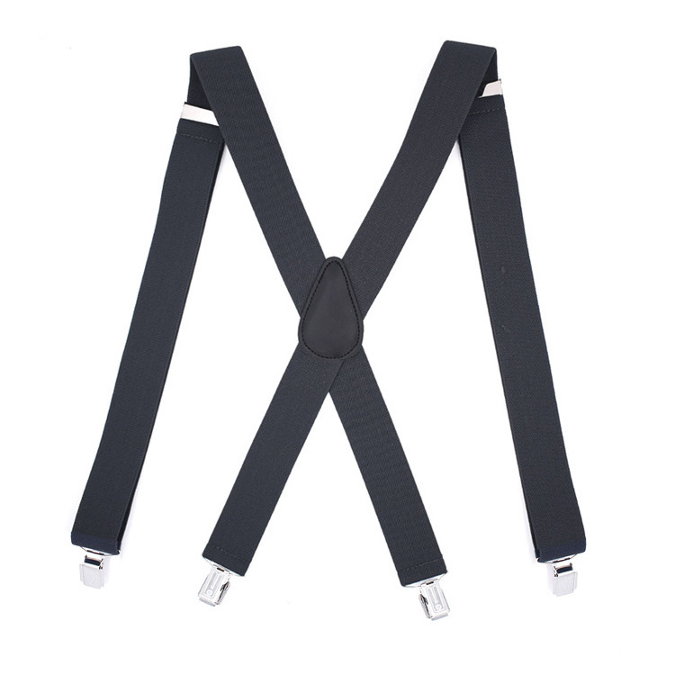 3.5cm Heavy Duty Big Size Work Suspenders for Men X Back with 4 Strong Clips Adjustable Elastic Trouser Braces Straps