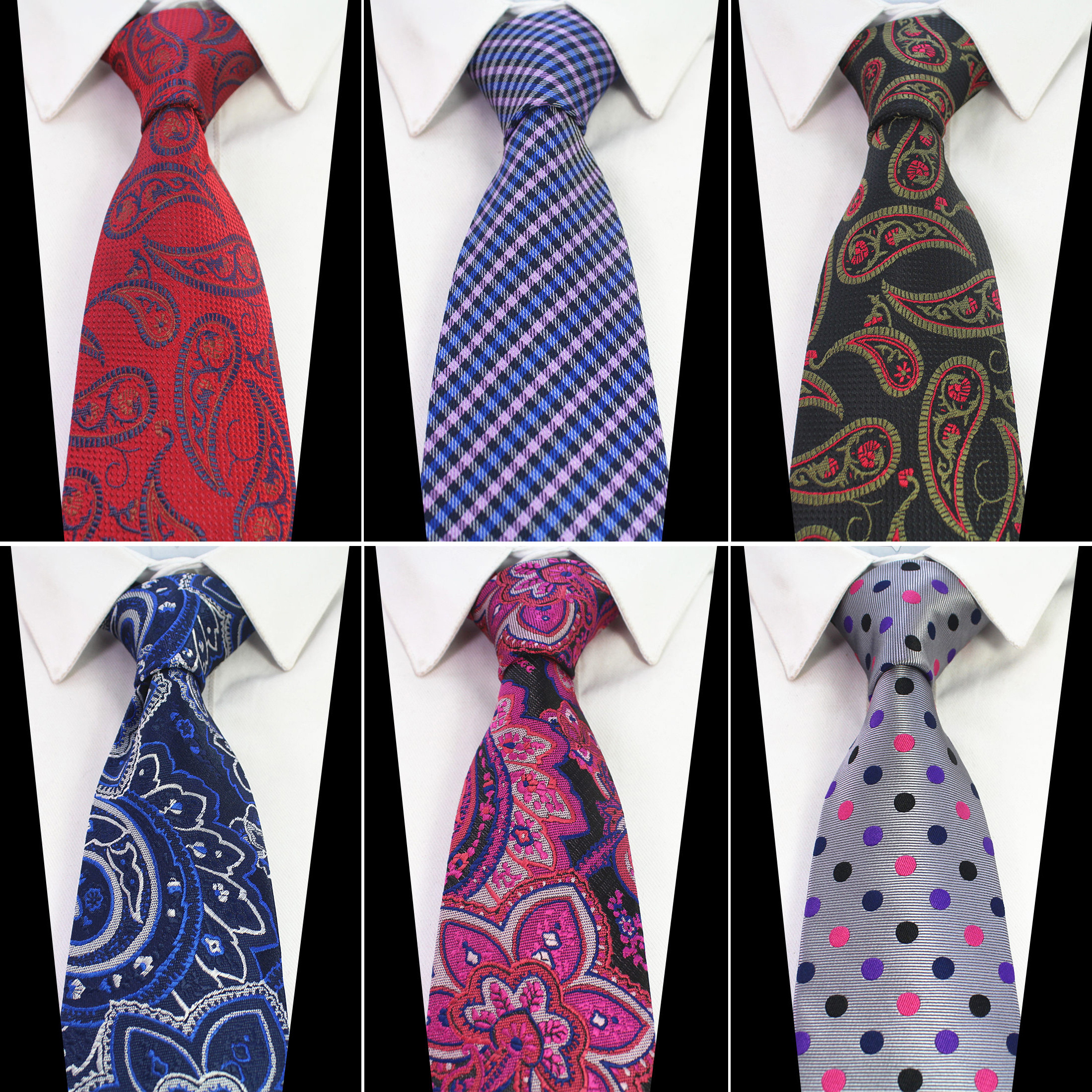 Wholesale Paisley Jacquard Woven Silk Mens Tie Necktie 8cm Striped Ties for Men Suit Business Wedding Meeting Party