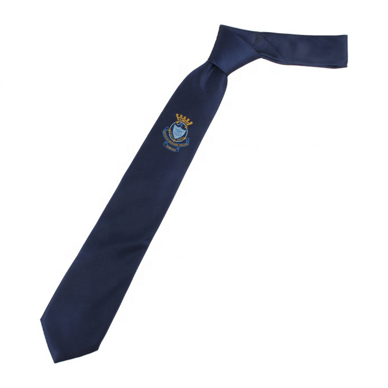 High Visibility Polyester Custom Woven Tie Men Print Chambray Cheap School Uniform Neckties Company Logo Ties for Custom