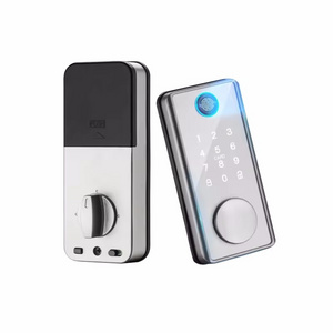 Mtoph 2024 Tuya WIFI BLE Wood Door TT lock Tuya Smart Locks Digital Smart Fingerprint Sliding Deadlock Gate door lock