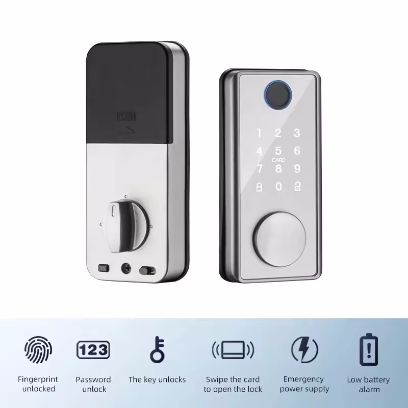 Mtoph 2024 Tuya WIFI BLE Wood Door TT lock Tuya Smart Locks Digital Smart Fingerprint Sliding Deadlock Gate door lock