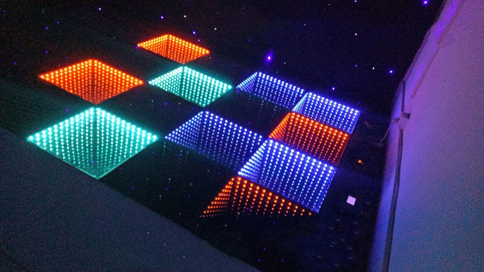 50x50CM Displays magnetic 3d infinity mirror led dance floor