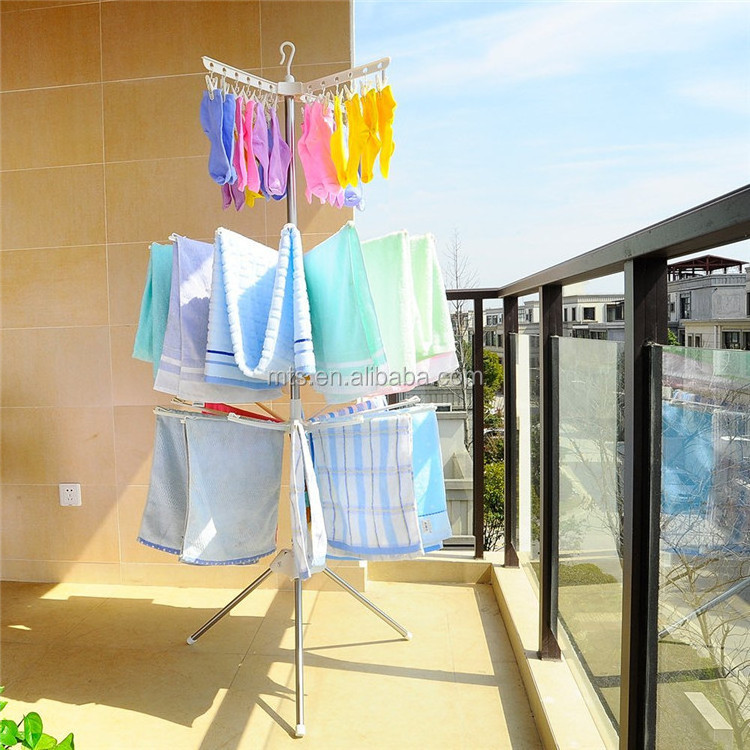 Large double column double layer metal wire clothing display rack for clothes shopping mall