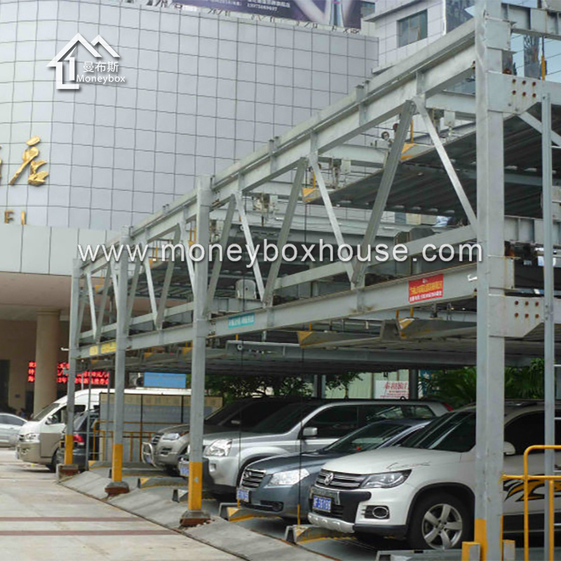 The Moneybox lift sliding mechanical parking system steel structure frame mobile car garage