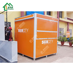 Customized modular prefab eps sandwich panel security booth outdoor mobile shopping mall entrance sales kiosk