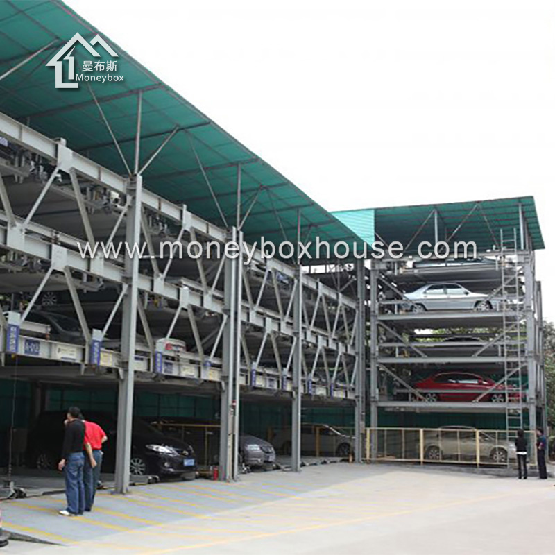 The Moneybox lift sliding mechanical parking system steel structure frame mobile car garage