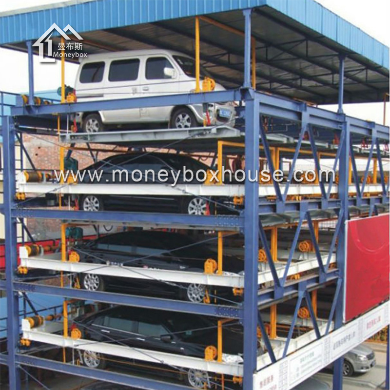 The Moneybox lift sliding mechanical parking system steel structure frame mobile car garage