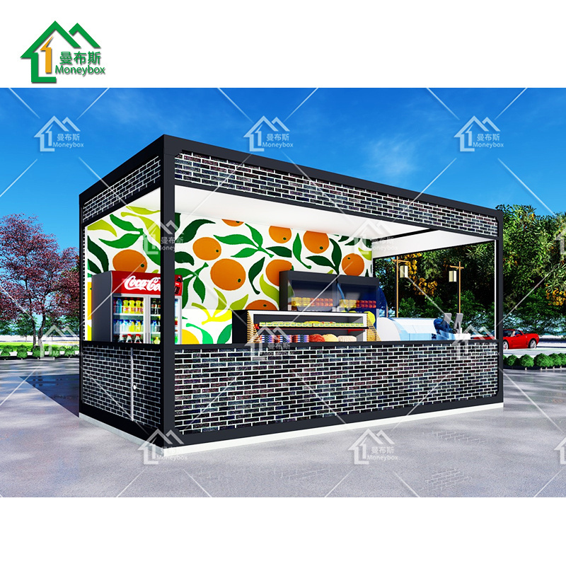 Container designs hotselling prefab modern coffee candy cake beverage kiosk shop