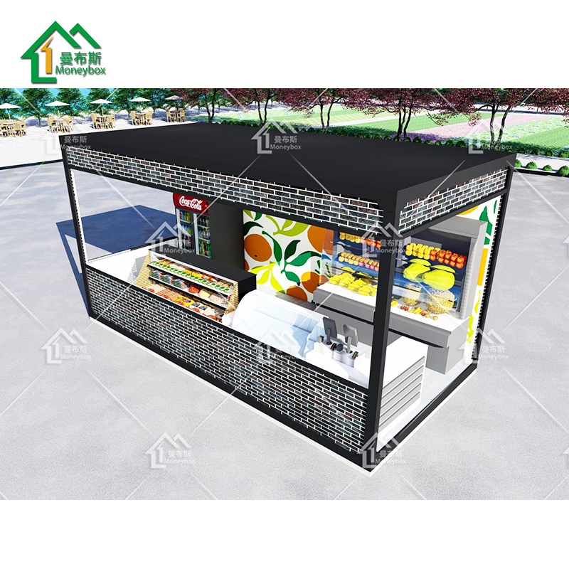 Container designs hotselling prefab modern coffee candy cake beverage kiosk shop