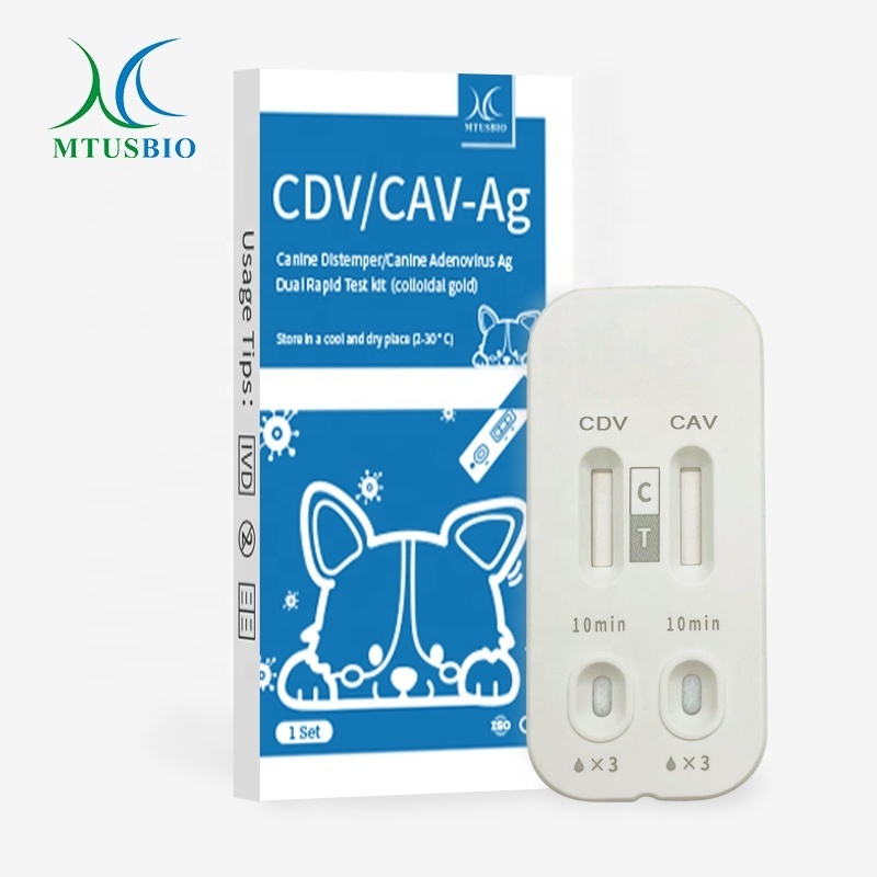 Canine Distemper/Canine Adenovirus Antigen Dual Rapid Test kit CDV+CAV  pet test card