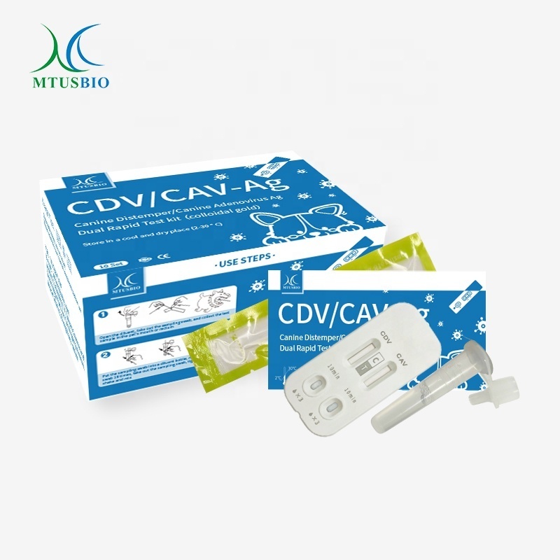 Canine Distemper/Canine Adenovirus Antigen Dual Rapid Test kit CDV+CAV  pet test card