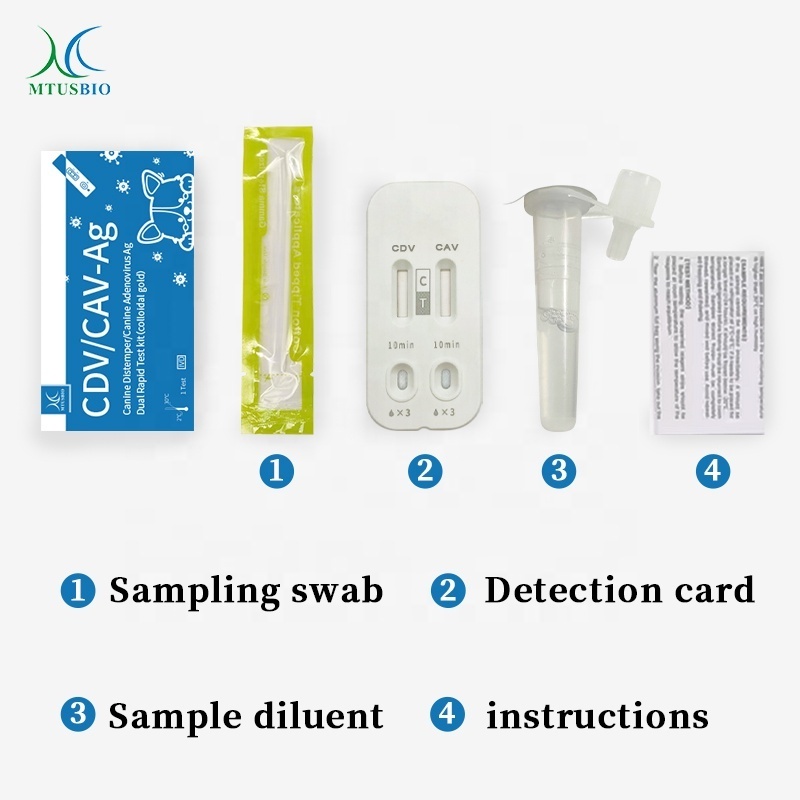 Canine Distemper/Canine Adenovirus Antigen Dual Rapid Test kit CDV+CAV  pet test card