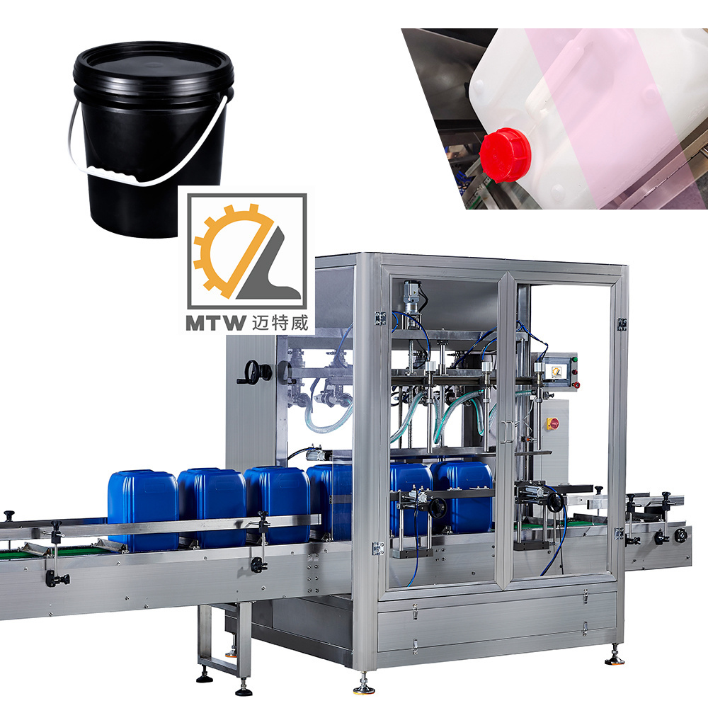 MTW double heads automatic bottle barrel water-based paint engine oil weighing filling machine for oil