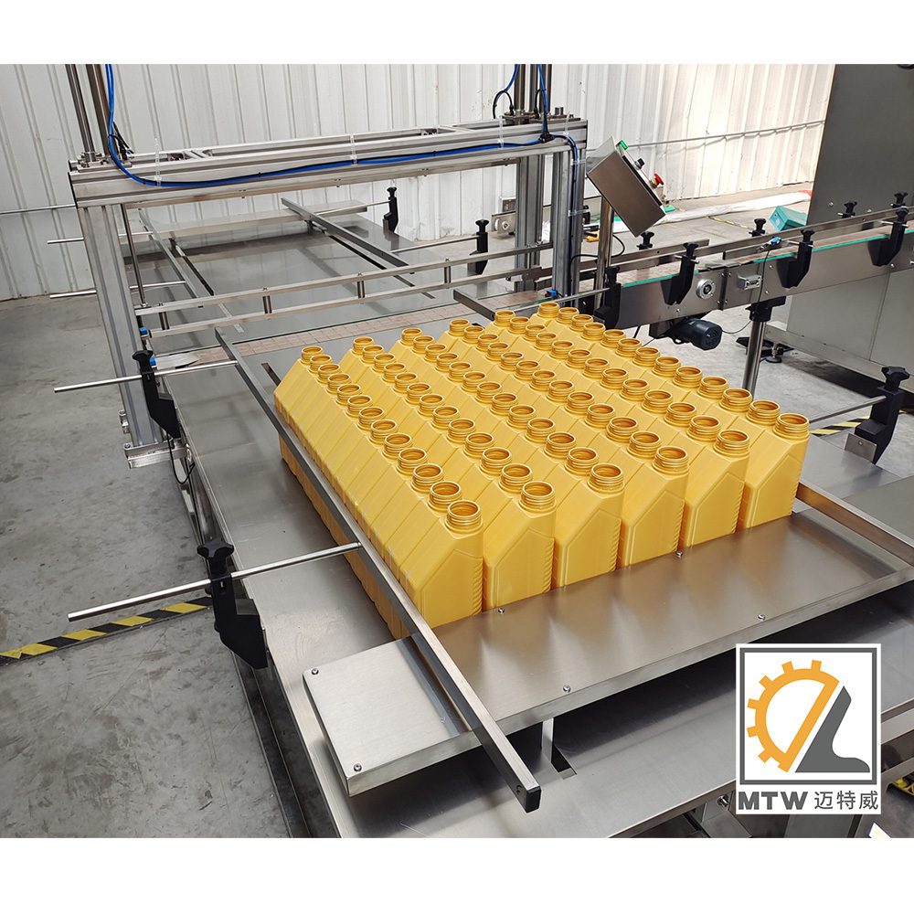 MTW automatic bottle feeder warmer sorting machine for HDPE or plastic square and flat bottle