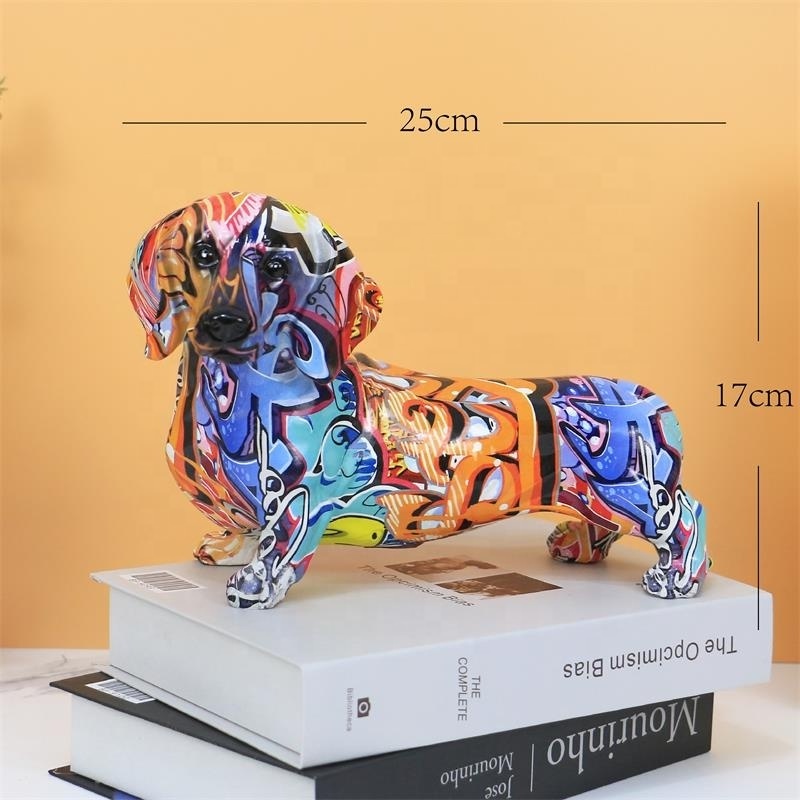 Nordic Home Decor Dachshund  Dog Statue For  Modern Desktop Ornament