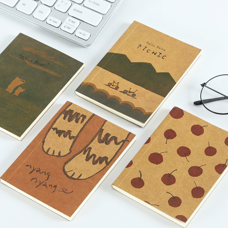 Recycle Office Small Size Cute Pocket Brown Kraft Notebook Notepad For Student Promotional