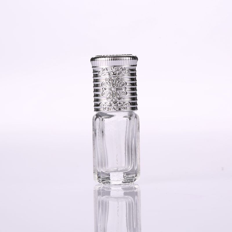 MUB 3ml 6ml 10ml 12ml essential oil roll on bottles with metal cap octagon attar glass bottle