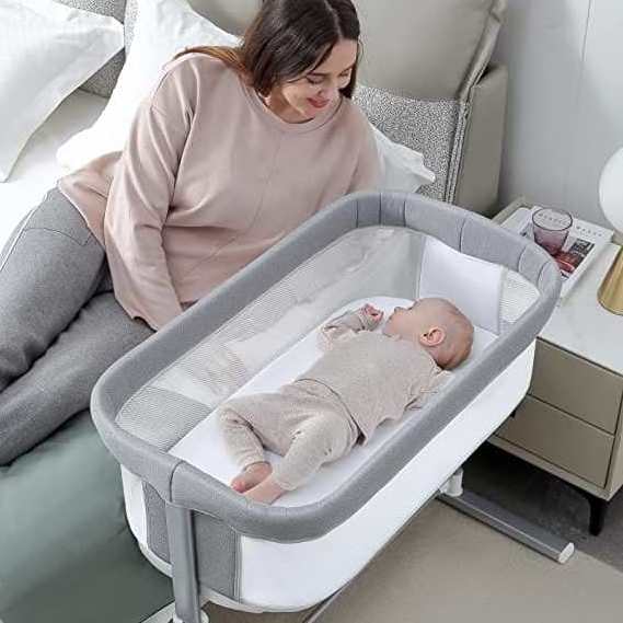 Baby Portable Travel Steel Bedside Bassinet Small Bed Carry Cot