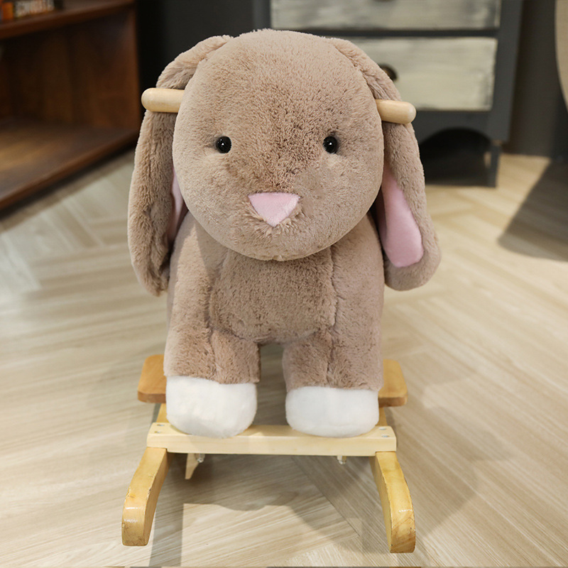 Wholesale Custom Soft Plush Rocking Horse Rocker Stuffed Animal Riding Toy for Kid