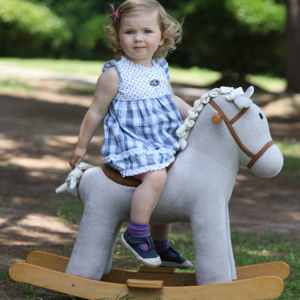 Mountable Wooden Nordic Style Classic Grey Rocking Horses for Children