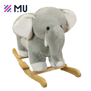 Wholesale Custom Soft Plush Rocking Horse Rocker Stuffed Animal Riding Toy for Kid