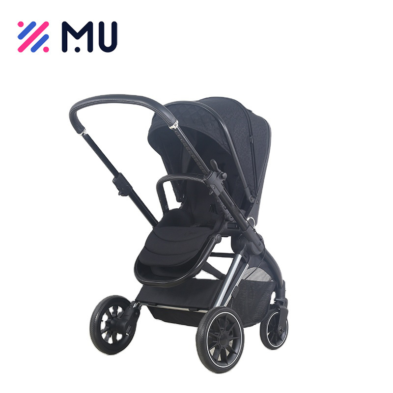 Luxury Compact Baby Wagon Adjustable Telescoped Reversible Push Handle Baby Stroller