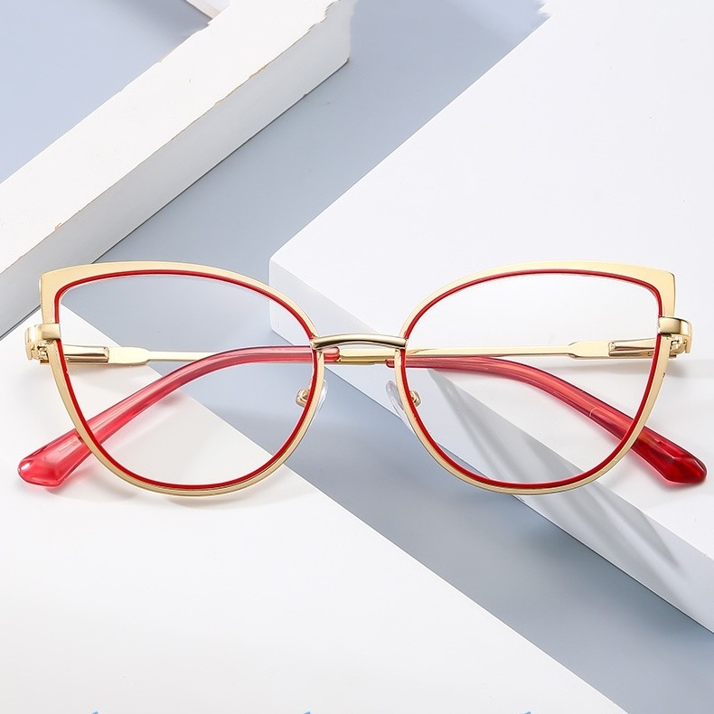 2024 New Cat's Eye Photochromic Glasses Optical Frame Fashion Cross-border Factory Wholesale