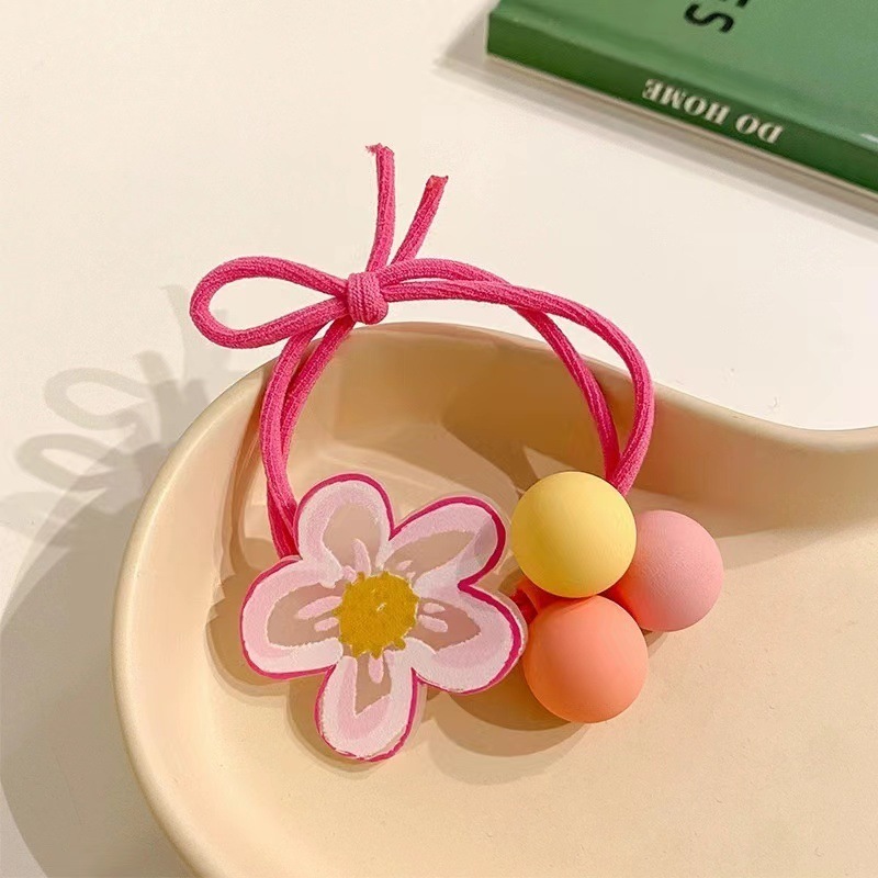 Korean Fashion Elastic Cute Animal Hair Accessories Baby Cartoon Flower Butterfly Hair Tie Fabric Scrunchy for Children Girls