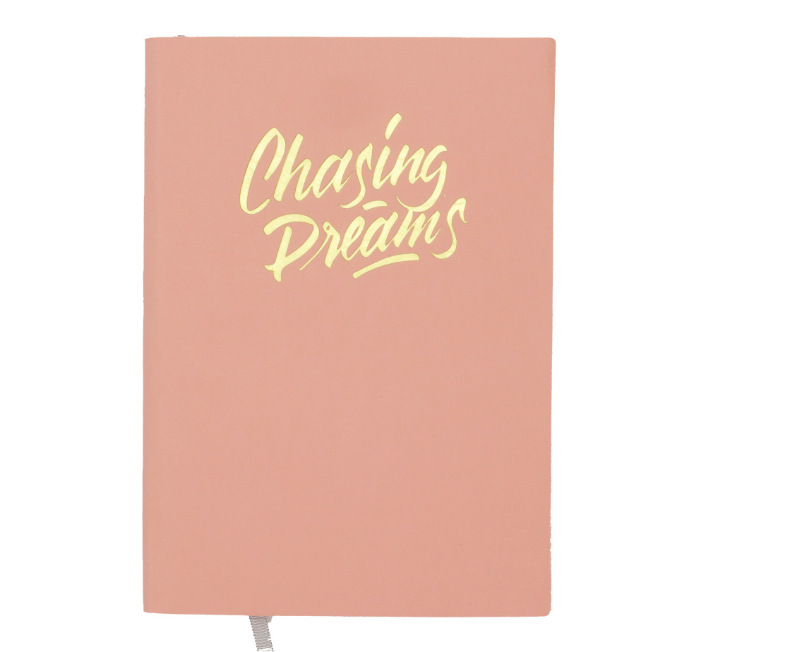 Fresh style Gold Stamping Custom Logo OEM diary Pink cover Wedding Wholesales Customizable  notebook