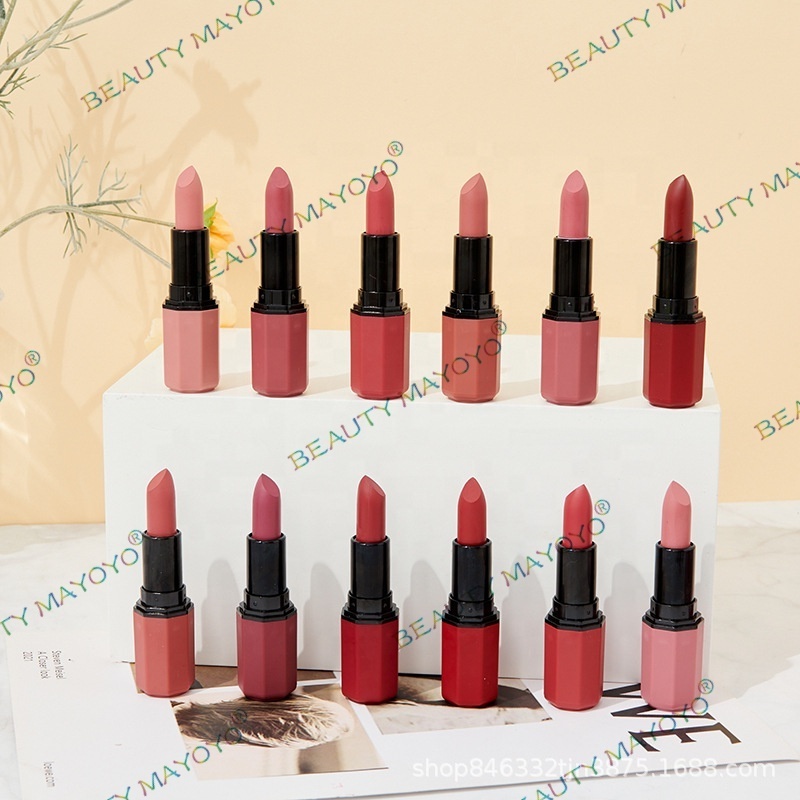 Private Label Cosmetics Multi-Colored Lips Beauty Makeup Matte Waterproof 24h Long Lasting Nude Lipstick