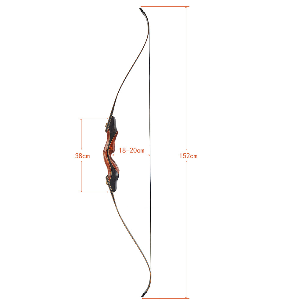 MUCHAN Wholesale 60 Inch Wooden Detachable Recurve Longbow Traditional American Hunting Bow