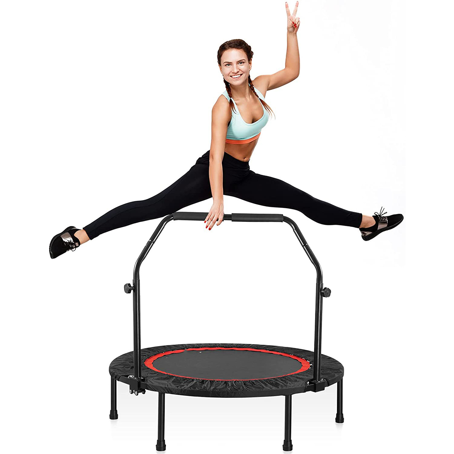 MUCHAN 40/45 inch em volta de fitness mini trampoline ao ar livre indoor round trampoline spring cover