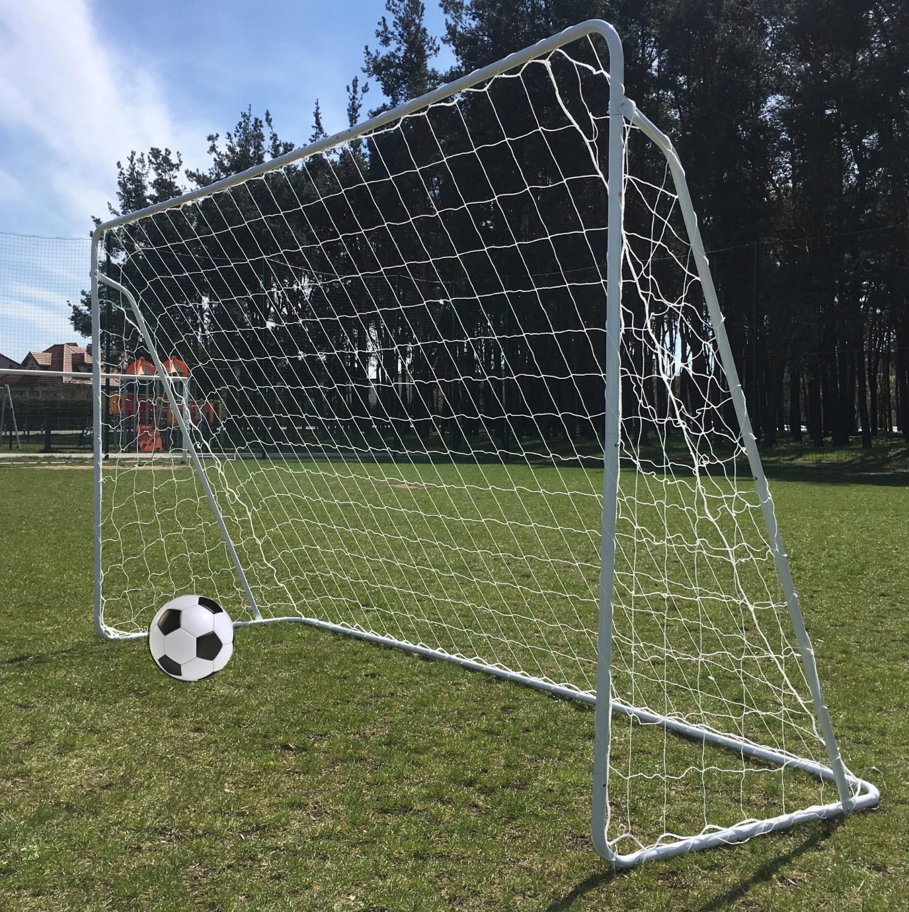 Customizable large metal football goals Steel tube football goal with net portable outdoor football training